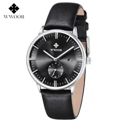 WWOOR Военная униформа для мужчин s часы лучший бренд класса люкс для мужчин часы кожаный браслет Авто Дата наручные часы Montre Homme Relojes Para Hombre