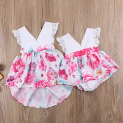 Соответствующие детские для маленьких девочек цветок платье без рукавов принцессы Кружево Тюль розовая юбка-пачка официальная вечеринка