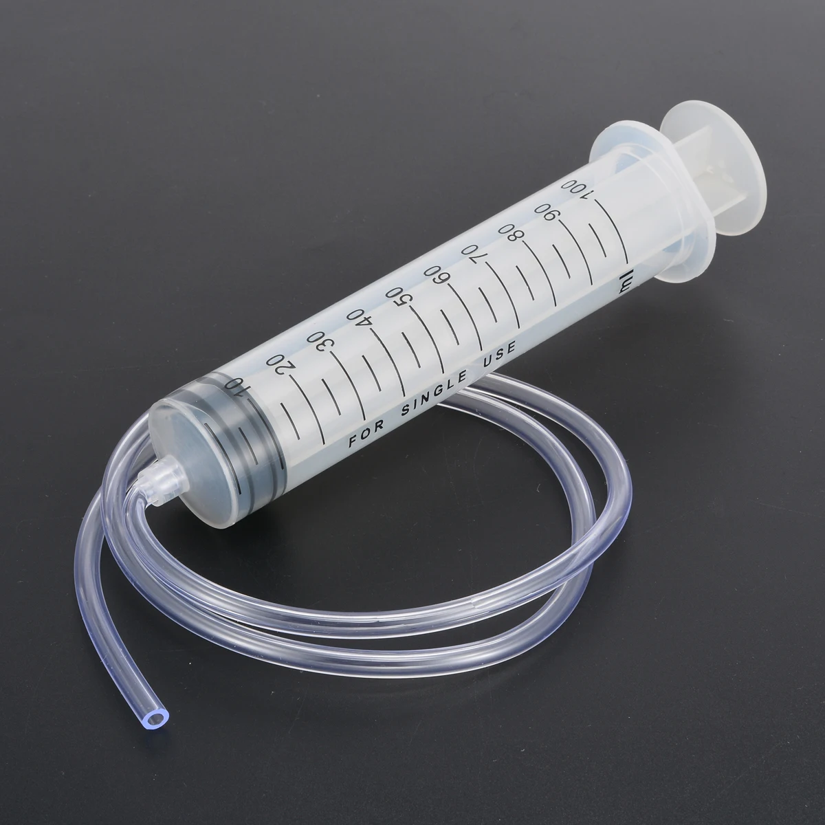 1X Large 100ml Plastic Clear Syringe With 80cm Flexible Tube Hose For Measuring Nutrient Industrial Production