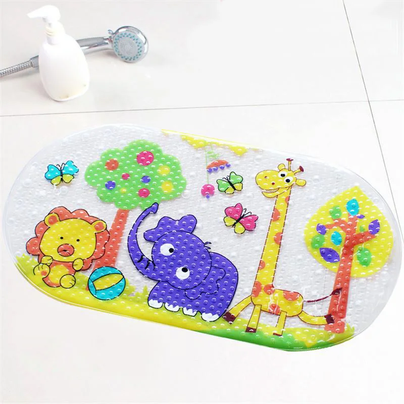Non slip Bath Mat Massage Shower Pad with Sucking Cartoon Child Bath