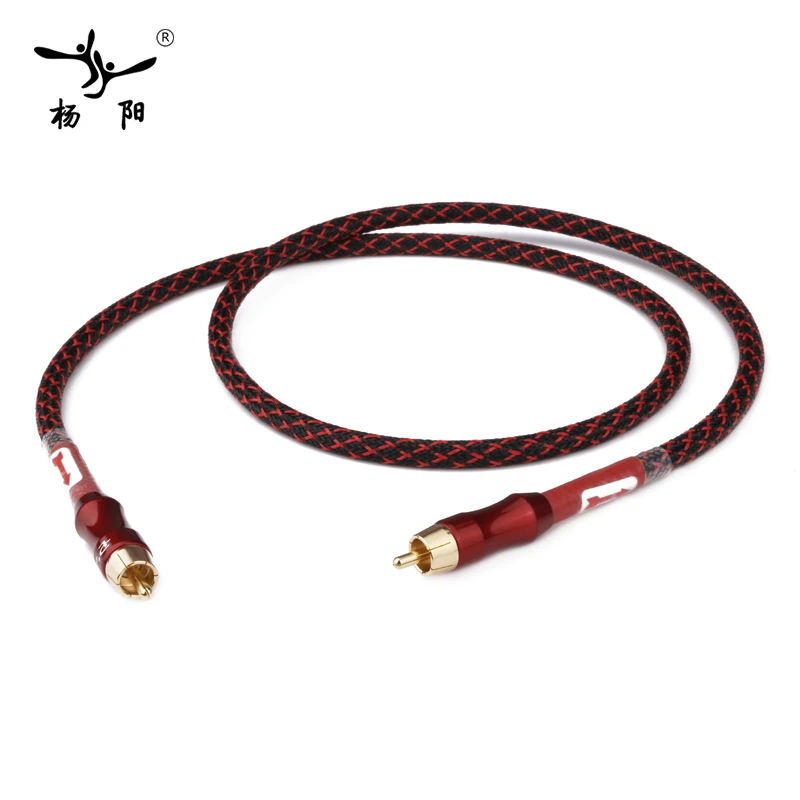 Цифровой коаксиальный аудио и видео кабель YYAUDIO 4N OFC 75 Ом Hi Fi Rca RCA штекер сабвуфер 1