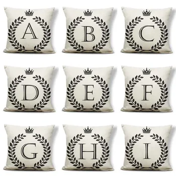 

Letters Linen Cushion Cover Throw Pillow Home Decoration Sofa Decor Decorative Pillowcase Seat Decorative 45X45CM