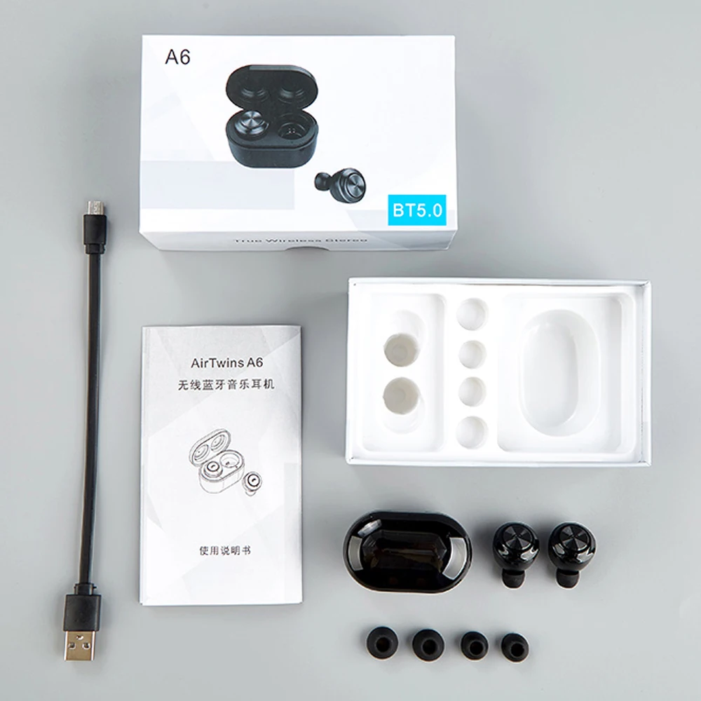 Nasin A6 TWS 5 0 Mini True Wireless Earbuds Bluetooth Earphone Headset With Mic Charging Box For iPhone Xiaomi Samsung