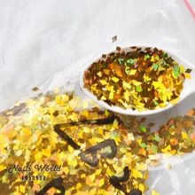 50 г Блестки для нейл Арта(искусство украшения ногтей) блеск акриловый 3D Ромб Форма блестки Золотой Дизайн ногтей украшения аксессуары LB200-50g