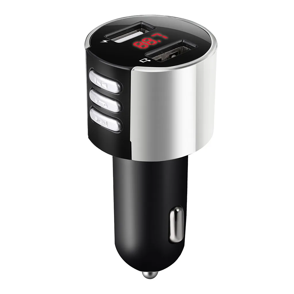 

FM Full-Frequency Wireless Bluetooth Car USB Charger FM Transmitter LED Screen Wireless Radio Adapter MP3 Player #YL6