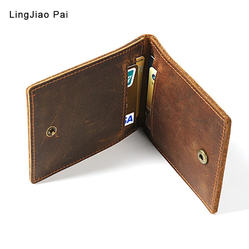 

LingJiao Pai VintageCasual Travel Mini ID Holders Business Credit Card Holder PU Leather Slim Bank Case Purse Wallet