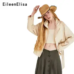 Эйлин Elisa куртка с поясом Для женщин тонкий длинный рукав Повседневное Топы Осень тонкое пальто 2018