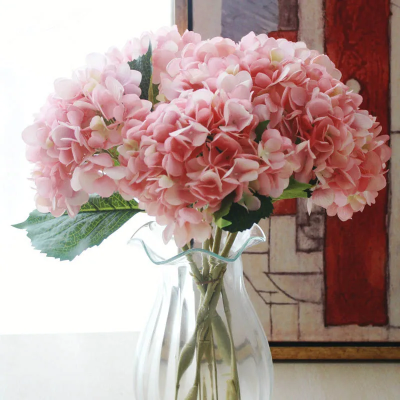 

Fashion Artificial Hydrangea Flower Silk Cloth Plastic Wedding Supplies DIY Home Decoration For Birthday Party Festival