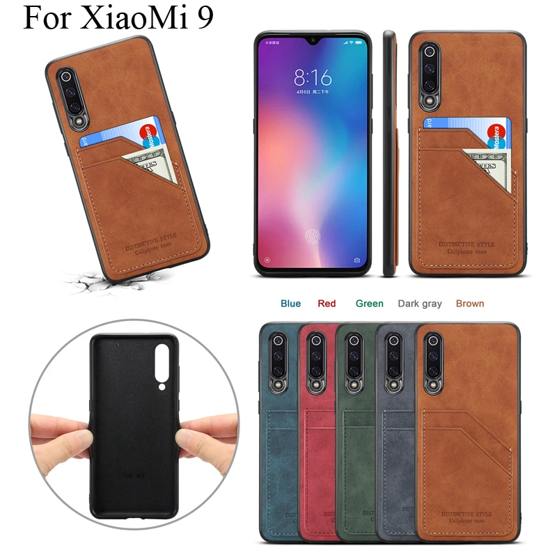 Чехол для Xiaomi 9 с отделениями карт Xiaomi9 Мягкий защитный чехол mi9 противоударный