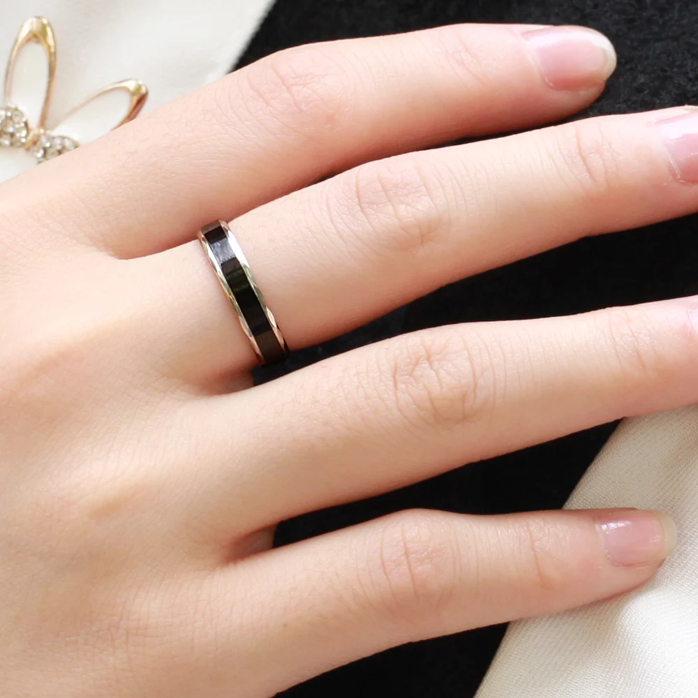 OPK 2018 New Fashion DIY Jewelry Stainless Steel Couple Ring Set For Men Women Jewelry Engagement Wedding Ring for Lovers GJ293