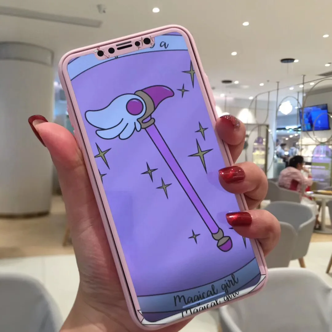 Renda леопардовые цветы мультфильм 3D полный экран протектор Закаленное стекло для
