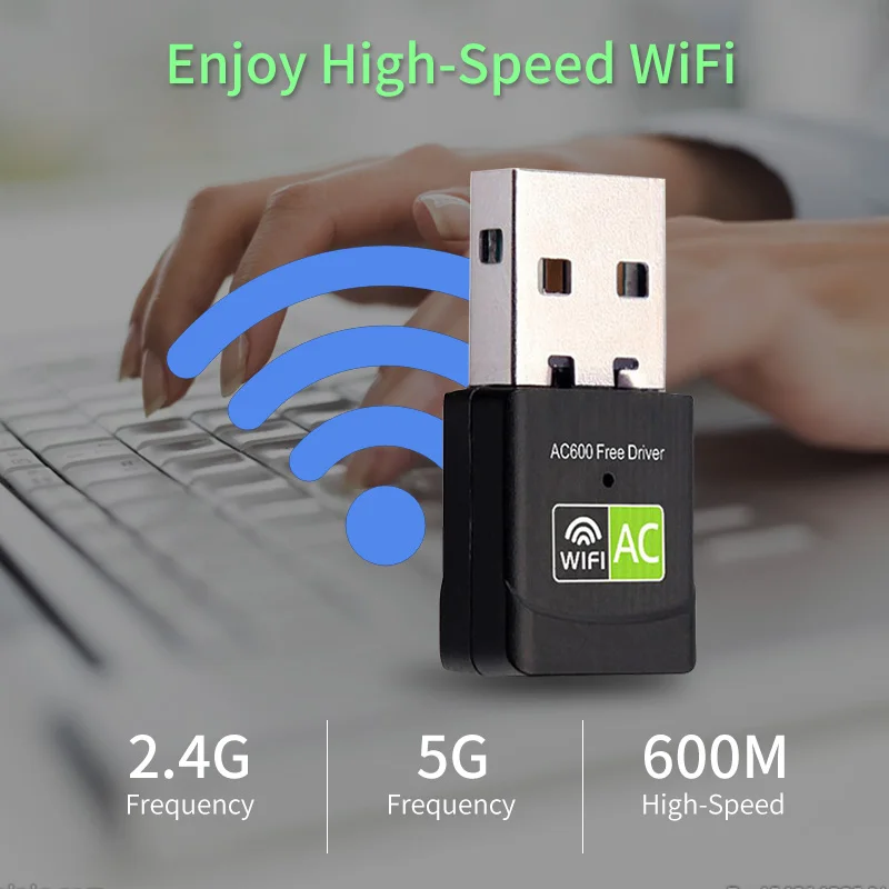 Cioswi WD-4507AC двухдиапазонный Wifi адаптер 600 Мбит/с сетевая карта мини Wi-Fi USB Интернет Lan Wi-Fi сеть усиление Wifi сигнала