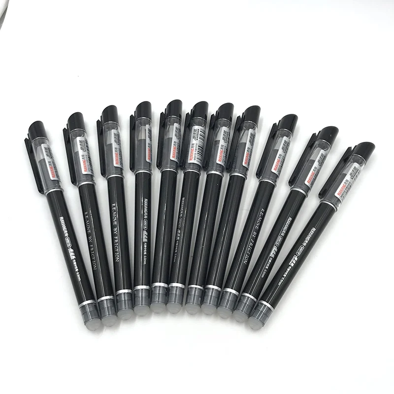 12Pcs Black Erasable Gel Pens Cute Korean Pens 0.5mm Gel Ink Pen Office and School Suppliesin
