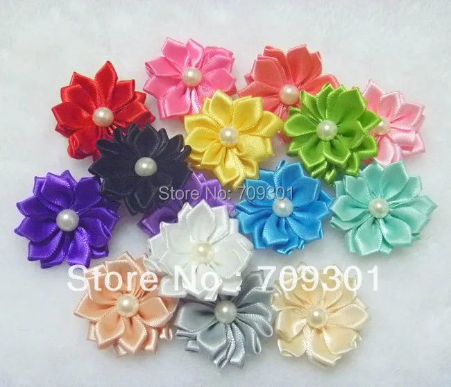 1 5 шт. цветочные ленты с жемчугом 200 дюйма|ribbon flower|flower flowerhair accessories with flowers |