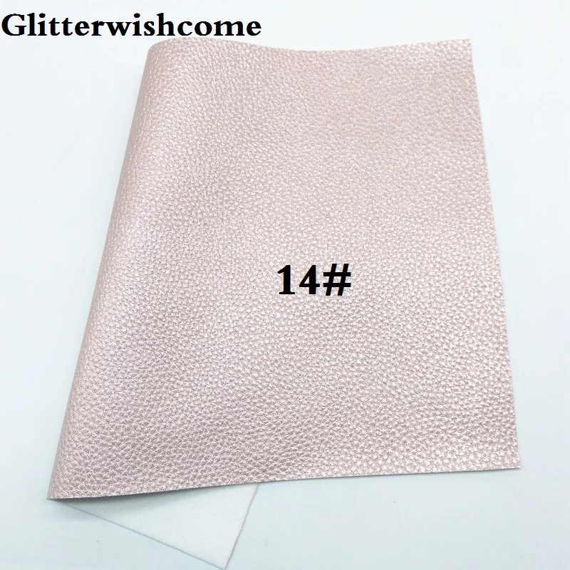 Glitterwishcome 21X29 см A4 размер винил для бантов тиснение личи зернистая кожа Fabirc искусственная кожа листы для бантов, GM115A - Цвет: 14