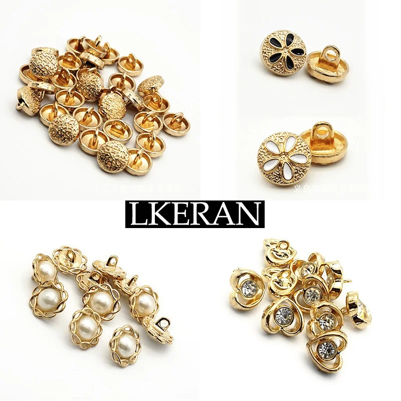 

LKERAN 10pcs New 4 style Metal Buttons for DIY Sewing Enamel Alloy button Scrapbook Sweaters Gift Crafts Handwork Clothing