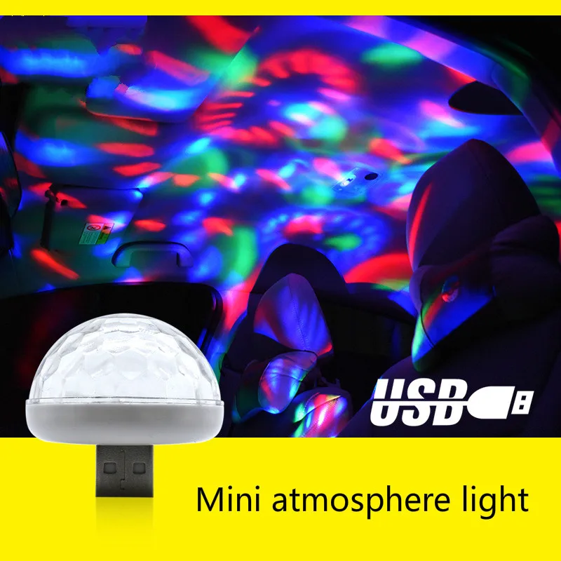 

Sound-controlled Little Magic Ball Lamp USB Crystal Magic Fans Your Colored Light Car Dj Stage Lamp