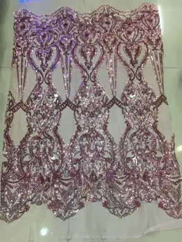 

High Quality LJY-5714 french Lace Fabrics With sequins luxury African French tulle Lace
