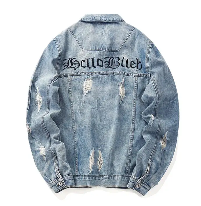 

yizlo denim jacket jaqueta masculina streetwear hip hop letter print chaquetas hombre jackets men kanye west jaquetas