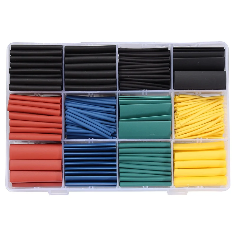 

530PCS/Lot 8 Size Halogen-Free 2:1 Heat Shrink Tubing Wire Cable Sleeving for Wrap Wire Kit Tube Assortment Sleeving Wrap Tubes