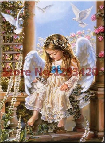 

5D Diamond Painting Cross Stitch Religion Angel Diamond Embroidery Square Drill Full Diy Diamond Mosaic Home Decoration