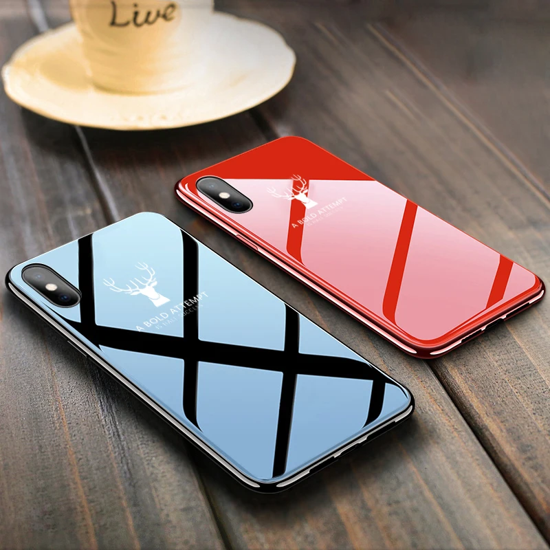 Fashion electroplate Glass case for iphone XR Xs max with LOGO pattern Plating border frame For iphone 7 8 plus glass back cover
Fashion electroplate Glass case for iphone XR Xs max with LOGO pattern Plating border frame For iphone 7 8 plus glass back cover