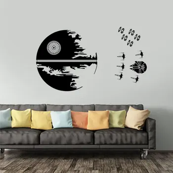 

Death Star Wall Decal Star Wars Endor Battle X Wing Fighters Sticker Battle Decor X Wing Fighters Pattern Teen Dorm Deco C451