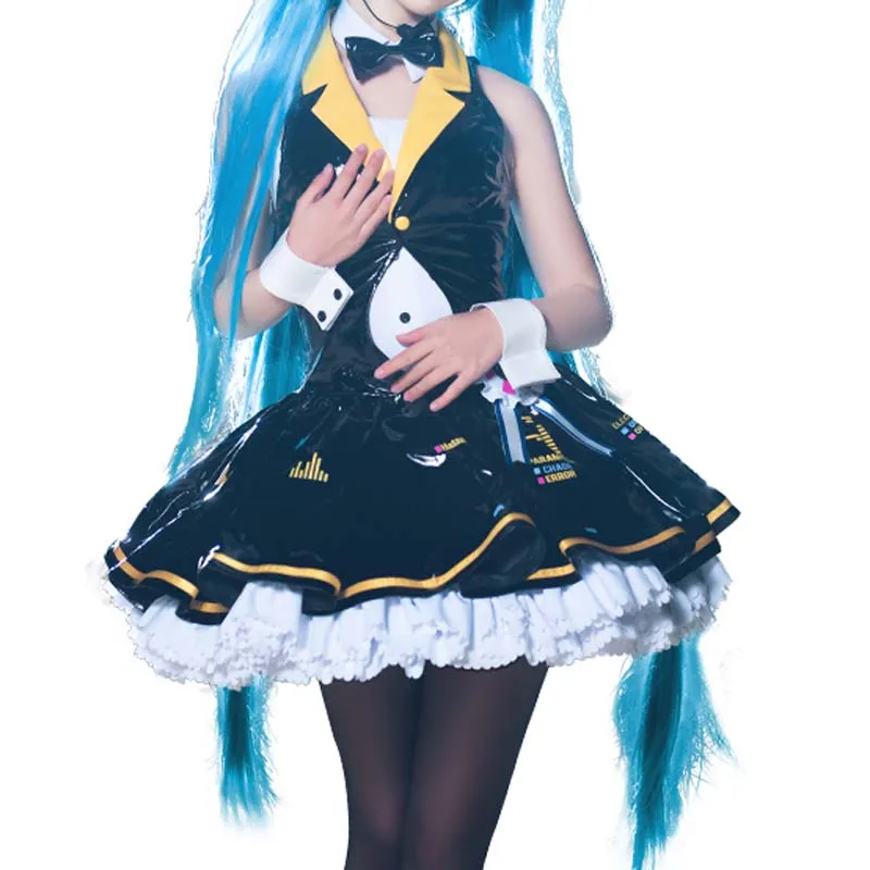 CosplayLove Vocaloid Мику Банни девушка косплей костюм черное платье для женщин Хэллоуин Рождество - Цвет: Dress