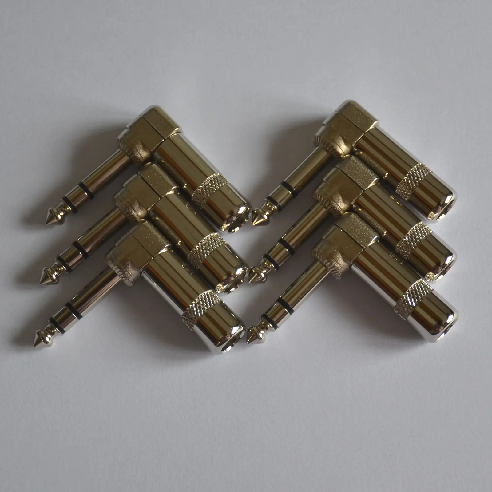 

6,Right angle 90 degree 1/4 phone plug TRS cable connector 6.3mm STEREO jack