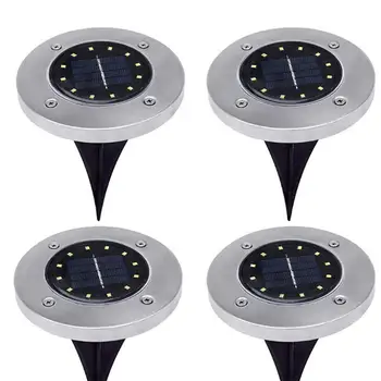 

12 LED Ground Lights,Solar Power Buried Light,Waterproof Outdoor Disk lights for Path Garden Landscape,Spike Lighting for Yard D