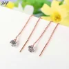 New Unique Drop Line Long Earrings For Women Rose Gold Color 2 carat AAA+ Cubic Zircon Crystal Jewelry HotSale E549 E100 ► Photo 3/6