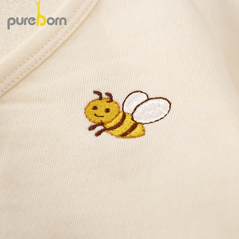 Pureborn/хлопковый кардиган для маленьких мальчиков; свитер с длинными рукавами; детская куртка с милым рисунком и вышивкой