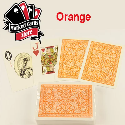 10 колод 2818 покерные карты с маркировкой для покерной системы анализатор с 6 цветами Jumbo индекс и размер покера - Цвет: 10 orange decks