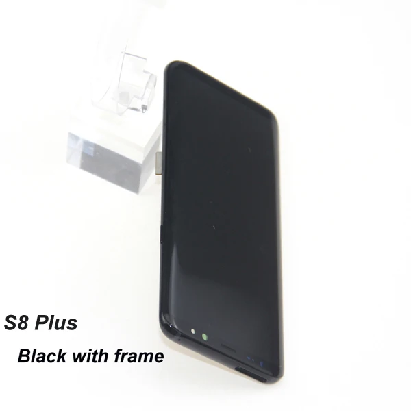 S8 LCD with frame for SAMSUNG Galaxy S8 G950 G950F Display S8 Plus G955 G955F Touch Screen Digitizer+tape - Цвет: S8 Plus Black Frame