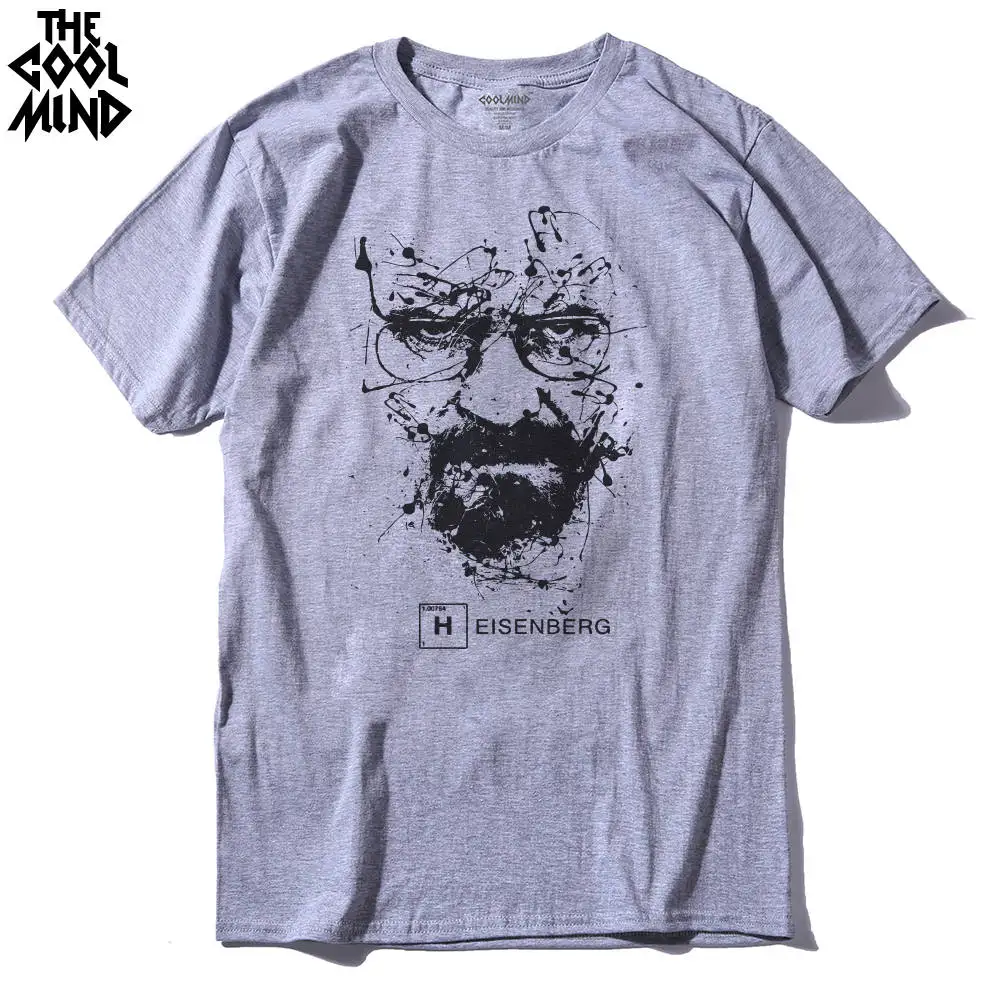 Top Quality Cotton heisenberg funny men t shirt casual short sleeve breaking bad print mens T-shirt Fashion cool T shirt for men 3 High quality cotton Heisenberg men T-shirt casual short sleeve