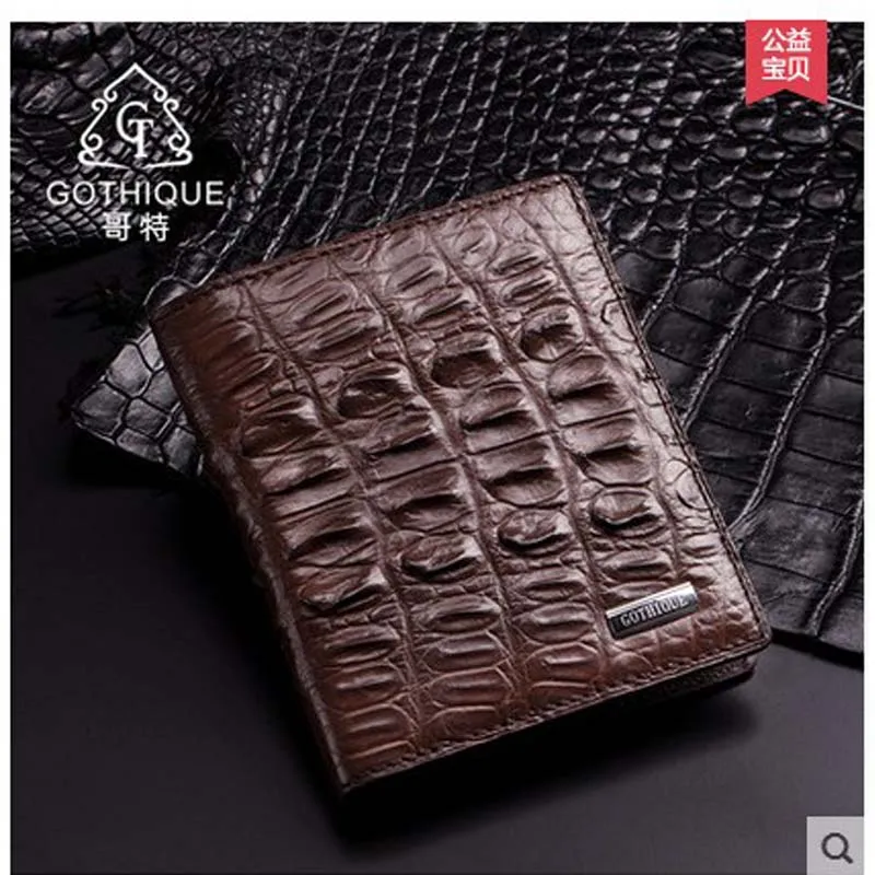 

2019 gete crocodile man wallet short Thai crocodile leather man wallet multi - card business wallet crocodile male bag