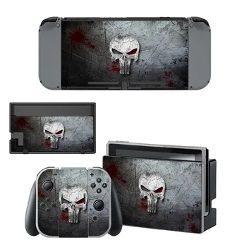 

The Punisher Ghost Decal Vinyl Skin Protector Sticker for Nintendo Switch NS Console + Controller + Stand Holder Protective Film