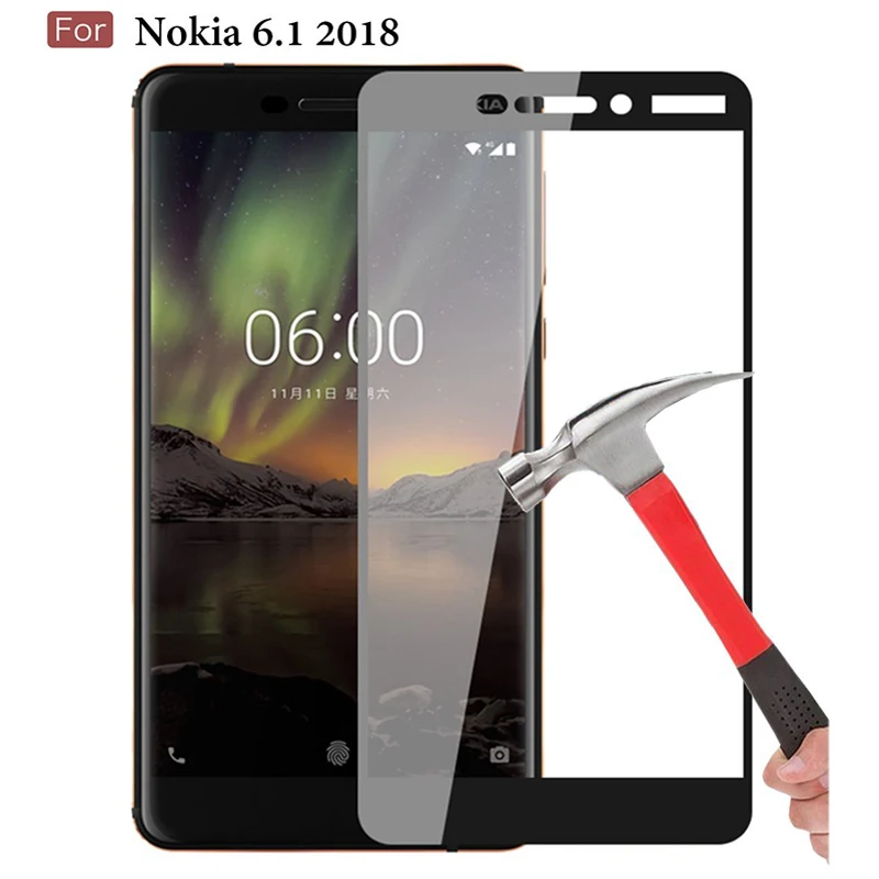 

Protective Glass For Nokia 6.1 2018 Screen Protector Tempered Glass For Nokia 6/6.1 2018 TA-1068 TA-1050 TA-1043 TA-1045 9H 2.5D