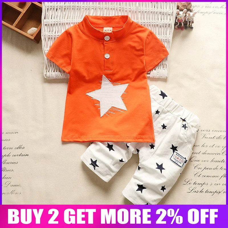 

BibiCola Baby Boy Clothes sets Summer Newborn Baby Boys Clothes Cotton Clothing Suit star pattern Infant sports suit