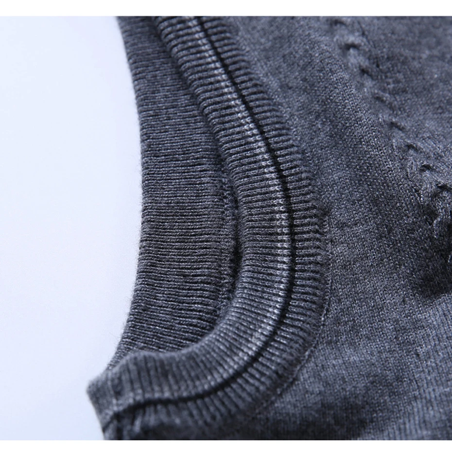 Мужские азиатского размера свитер пуловер без рукавов основной вязаный жилет шерсть Стильная мода Повседневная V шеи 2016C001