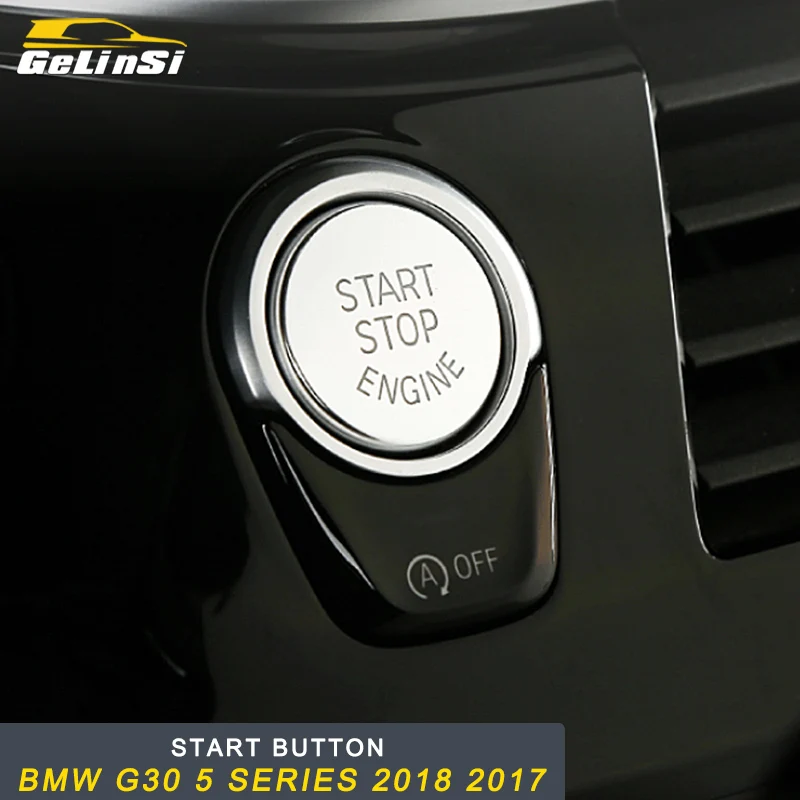

GELINSI For BMW G30 5 series 2018 Auto Car start button frame trim Sticker Cover Accessories