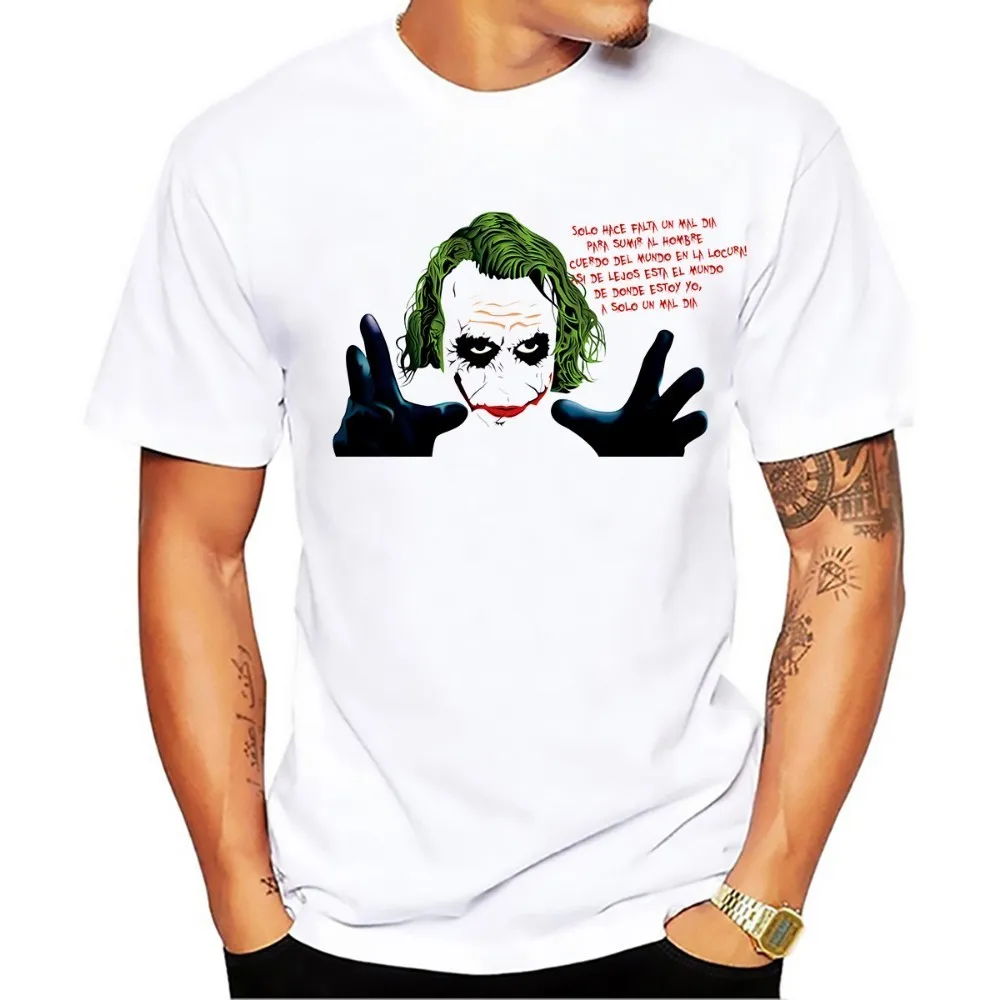 Самая классическая мужская футболка для Джокера salute Heath Ledger белая Повседневная
