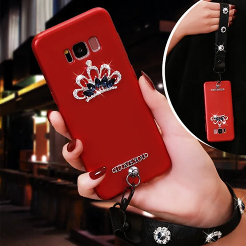 Чехол на запястье с кристаллами для Samsung galaxy s8 s9 note 8 9 a50 j3 j5 2016 j7 neo a3 a5 a7 2017 j8 a6 a8