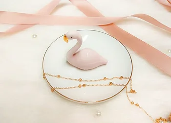 

Jewelry Dish Rings Hand Chain Bracelets Earrings Trays Holder,Pink Flamingo Jewelry tray holder