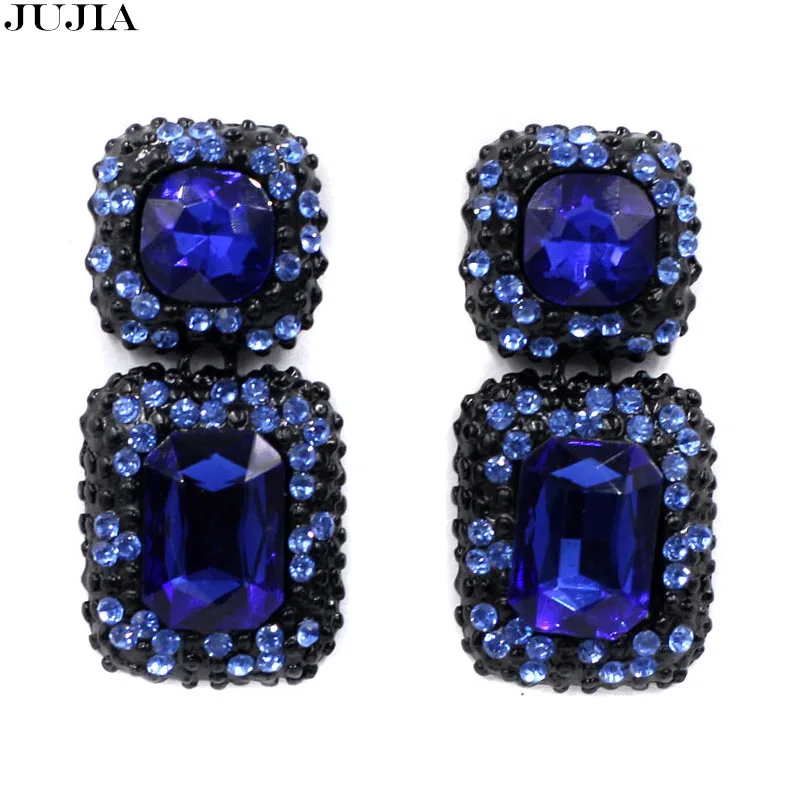 

2019 fashion crystal earring wholesale,5 colors to choose acrylic alloy vintage opal birthday gift stud earring