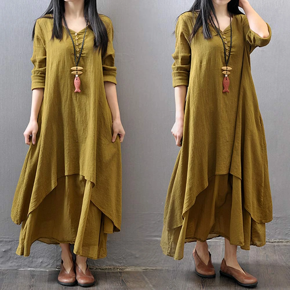 loose cotton maxi dress