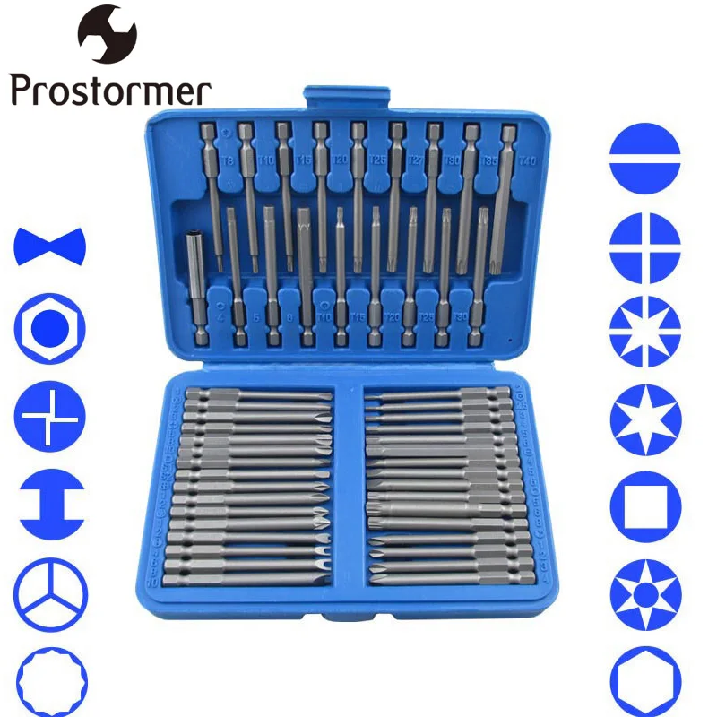 

PROSTORMER 50 in1 Screwdriver Bit Set Multi-purpose Precision Professional Industry Hand Tool Set 13 Kinds Of Shape Drill Bits