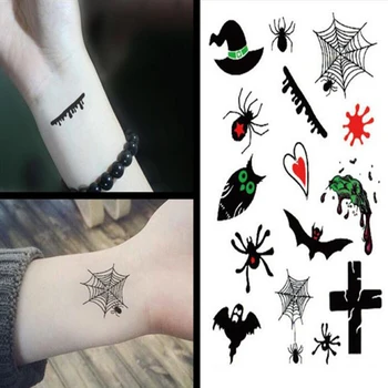 

Removable Unisex Stickers Water Transfer New Body Art Temporary Tattoo Sticker Fashion Spider Web Waterproof Fake Tattoo