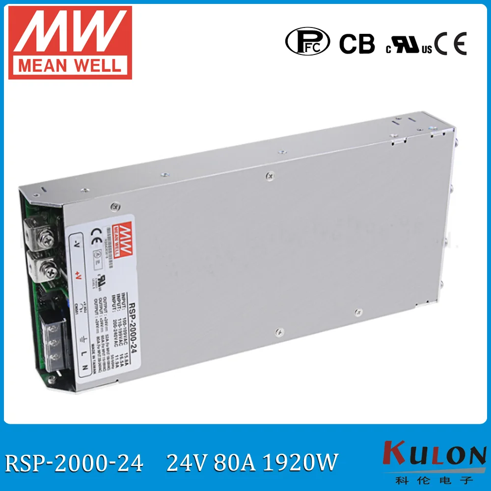 

Original MEAN WELL RSP-2000-24 2000W 80A 24V voltage trimmable meanwell Power Supply 24V with PFC function Parallel operation