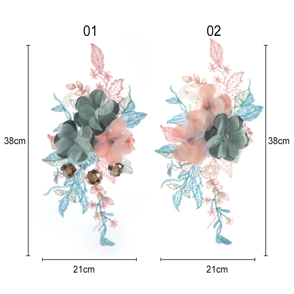 1 шт Женская мода цветок кружева вышитые воротник отделка одежды патч ткань свадебное платье Аппликации Швейные аксессуары